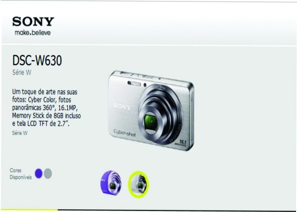 Camera Digital Sony DCS-W630 16.1Mp Zoom 4X LCD 2.7